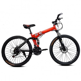 FGKLU Bicicleta FGKLU Bicicleta de montaña Plegable para Adultos, Bicicleta MTB de suspensión Completa con Marco de Acero de Alto Carbono de 26 Pulgadas y 21 velocidades para Adolescentes