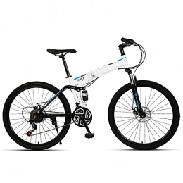 FGKLU Bicicleta FGKLU Bicicleta de montaña Plegable para Adultos de 26 Pulgadas, Bicicletas MTB para Hombres y Mujeres, Frenos de Disco Doble de Acero de Alto Carbono de 21 velocidades para Exteriores