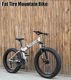 HCMNME Bicicleta HCMNME Bicicleta Duradera Fat Tire Bicicleta Plegable for Hombre de la montaña, de 17 Pulgadas de Doble Freno de Disco de Acero de Alto Carbono / Bicicletas Marco, de 7 velocidades, 24-26 pul