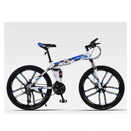KXDLR Bicicleta KXDLR 26" Mens Rueda Adultos Niños De Doble Suspensión Bicicleta De Montaña Marco 24 Velocidad De Acero De Alto Carbono, Azul