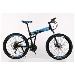 KXDLR Bicicleta KXDLR Bici de montaña Plegable 21-30 Velocidades de Bicicletas Tenedor de suspensión MTB Marco Plegable 26" Ruedas con Frenos de Doble Disco, Azul, 30 Speed