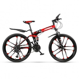 KXDLR Bicicleta KXDLR Bici De Montaña Plegable 27 Full Speed ​​MTB Suspension Daul del Freno De Disco De Bicicletas De 26" Unisex, Negro