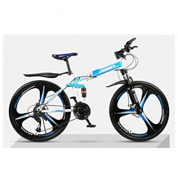 KXDLR Bicicleta KXDLR Bicicletas De Montaña Bicicletas 21 Velocidades Marco Ligero De Aleación De Aluminio De La Bici Disco De Freno Plegable, Azul