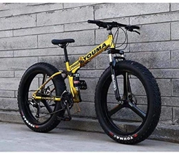 LFSTY Bicicleta LFSTY Fat Tire Bike Bicicleta de montaña Plegable Bicicletas, Suspensión Completa Marco de Acero de Alto Carbono Bicicleta MTB con Ruedas de aleación de magnesio Doble Freno de Disco, C, 24 Inch