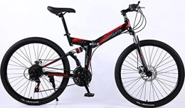 DPCXZ Bicicletas de montaña plegables Ligero Bicicleta Plegable, 26 Pulgadas Doble Suspension Bicicleta Montaña Fácil De Plegar Bicicletas Urbanas, Para Adultos Adolescentes Estudiante black, 24 inches