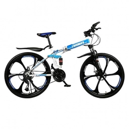 PsWzyze Bicicletas de montaña plegables PsWzyze Road Bicycle, Bicicleta Plegable portátil de 24 Pulgadas y 21 velocidades, Bicicleta de montaña para Estudiantes Adultos, Bicicleta de montaña para vehículos Todo Terreno-Azul