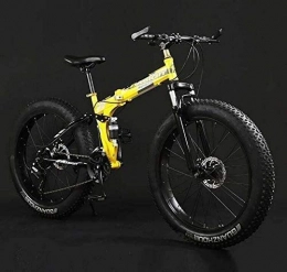 QZ Bicicletas de montaña plegables QZ Plegable for Bicicleta de montaña, Fat Tire Dual-Bicicletas Suspensin MBT, de Alto Carbono Marco de Acero, Doble Disco de Freno, Pedales de Aluminio y Tallos de 20 Pulgadas de Velocidad 27
