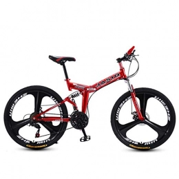 WEHOLY Bicicleta WEHOLY Bicicleta de montaña Plegable con aleacin de magnesio sper Liviana de 26", Engranaje de 21 velocidades de suspensin Completa Premium, 4, 24