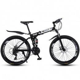 ZHTY Bicicleta ZHTY Bicicleta de montaña de 26"y 21 velocidades para Adultos, Cuadro de suspensin Completa de Aluminio Ligero, Horquilla de suspensin, Freno de Disco, Negro, B
