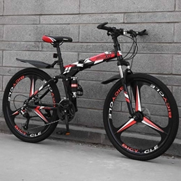 ZRN Bicicleta de montaña Plegable Bicicleta de absorción de Impactos de 24/26 Pulgadas, MTB, Cambio de Marchas de 27 velocidades, Suspensión de Horquilla, Bicicleta de Carretera Unisex