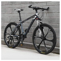 FMOPQ Bicicleta 26" Men's Mountain Bike Trail Mountains HighCarbon Steel Front Suspension Frame Twist Shifters Through 24 Speeds Gray