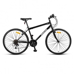 Yuxiaoo Bicicletas de montaña Bicicleta, bicicleta de montaña, bicicleta de 24 velocidades, para adultos y adolescentes, con rueda de 26 pulgadas y marco de acero con alto contenido de carbono, freno de disco doble / Negro /