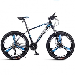 Dsrgwe Bicicleta Bicicleta de Montaa, 26" bicicletas de montaña, bicicletas marco ligero de aleacin de aluminio, doble disco de freno y bloqueo de la suspensin delantera, 27 de velocidad ( Color : Black+Blue )