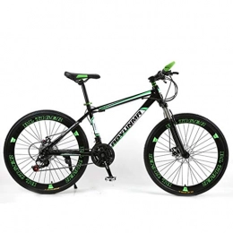 Dsrgwe Bicicleta Bicicleta de Montaa, Bicicleta de montaña, bicicletas de marco de acero al carbono, doble freno de disco delantero y Tenedor, de 26 pulgadas de radios de la rueda ( Color : Green , Size : 21-speed )