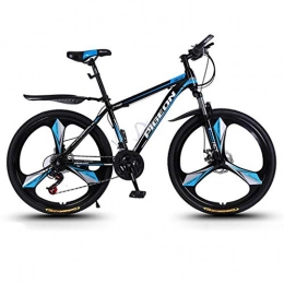 Dsrgwe Bicicleta Bicicleta de Montaa, De 26 pulgadas de bicicletas de montaña, Rgidas carbono marco de acero de bicicletas, doble disco de freno y suspensin delantera, Mag Wheels, 24 de velocidad ( Color : Blue )