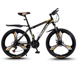 Dsrgwe Bicicleta Bicicleta de Montaa, De 26 pulgadas de bicicletas de montaña, Rgidas carbono marco de acero de bicicletas, doble disco de freno y suspensin delantera, Mag Wheels, 24 de velocidad ( Color : Gold )