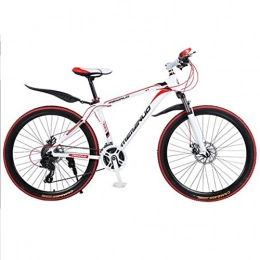 WGYEREAM Bicicletas de montaña Bicicleta de Montaña, 26" bicicletas de montaña de peso ligero 21 24 27 velocidades Barranco de bicicletas con marco de doble freno de disco de aleación de aluminio ( Color : White , Size : 24 Speed )