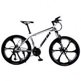 KUKU Bicicleta Bicicleta De Montaña De Acero Con Alto Contenido De Carbono De 26 Pulgadas, Bicicleta De Montaña Para Adultos De 21 Velocidades, Adecuada Para Entusiastas De Los Deportes Y El Ciclismo, White black