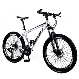 KUKU Bicicleta Bicicleta De Montaña De Acero Con Alto Contenido De Carbono De 26 Pulgadas, Bicicleta De Montaña Para Adultos De 24 Velocidades, Adecuada Para Entusiastas De Los Deportes Y El Ciclismo, White black