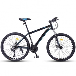 Relaxbx Bicicleta Bicicleta de montaña para Adultos Cuadro de Acero al Carbono Ligero de 24 velocidades Tenedor de suspensin de Doble Freno de Disco Rueda de 26 Pulgadas, Azul