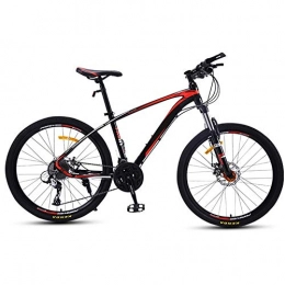 Relaxbx Bicicleta Bicicleta de montaña para Adultos Freno de Disco Doble de 30 velocidades Marco de aleacin de Aluminio Ligero Horquilla de suspensin Rueda de 27.5 Pulgadas Negro + Rojo