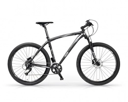 MBM Bicicletas de montaña Bicicleta MBM Twentyseven.5 de aluminio, suspensión delantera, frenos de disco, 27.5", 27 velocidades (Negro Mate / Blanco, L (H52))