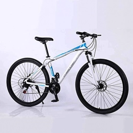 WEHOLY Bicicleta Bicicleta Mountain Bike, rueda de radios de 29 pulgadas de acero con alto contenido de carbono, horquillas de suspensión delantera de 24 velocidades totalmente ajustables con amortiguador trasero