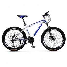 WEHOLY Bicicleta Bicicleta para hombre 'Bicicleta de montaña, Acero de alto carbono Marco de acero de 27 velocidades Ruedas de radios de 26 pulgadas, Horquillas de suspensión delantera totalmente ajustables, Azul