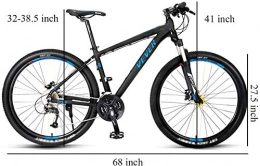 CHHD Bicicleta CHHD Bicicletas de montaña, Bicicletas de montaña de 27.5 Pulgadas, Bicicleta de montaña para Adultos de 27 velocidades, Cuadro de Aluminio, Bicicleta de montaña Todo Terreno, Asiento Ajustable, Azul