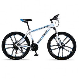 DGAGD Bicicleta DGAGD Bicicleta de Carretera de Diez Ruedas de Velocidad Variable de Bicicleta de montaña con Marco de aleación de Aluminio de 24 Pulgadas-Blanco Azul_30 velocidades