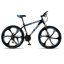 DGAGD Bicicleta DGAGD Bicicleta de Carretera de Seis Ruedas de Velocidad Variable de Bicicleta de montaña con Marco de aleación de Aluminio de 24 Pulgadas-Azul Negro_21 velocidades