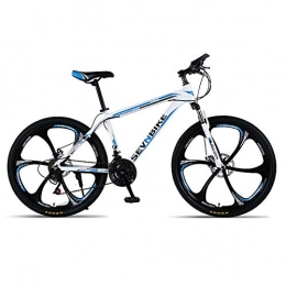 DGAGD Bicicleta DGAGD Bicicleta de Carretera de Seis Ruedas de Velocidad Variable de Bicicleta de montaña con Marco de aleación de Aluminio de 24 Pulgadas-Blanco Azul_30 velocidades