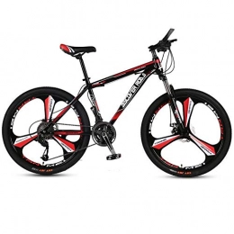 DGAGD Bicicletas de montaña DGAGD Bicicleta de montaa de 26 Pulgadas Bicicleta de Velocidad Variable para Adultos Doble Freno de Disco Bicicleta de Acero de Alto Carbono Tri-Cutter-Rojo Negro_27 velocidades