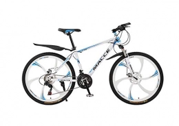 DGAGD Bicicleta DGAGD Bicicleta de montaña de 24 Pulgadas Bicicleta Masculina y Femenina de Velocidad Variable para Adultos de Seis Ruedas Que absorben los Golpes-Blanco Azul_21 velocidades