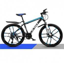 DGAGD Bicicleta DGAGD Bicicleta de montaña de 24 Pulgadas para Adultos, Hombres y Mujeres, Velocidad Variable, Carreras Ligeras, Ruedas de Diez Cuchillas-Azul Negro_30 velocidades