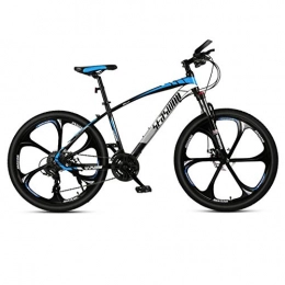 DGAGD Bicicleta DGAGD Bicicleta de montaña de 24 Pulgadas para Hombre y Mujer, para Adultos, Ultraligera, Bicicleta Ligera, Rueda de Seis cortadores-Azul Negro_27 velocidades
