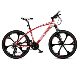 DGAGD Bicicletas de montaña DGAGD Bicicleta de montaña de 24 Pulgadas para Hombre y Mujer, para Adultos, Ultraligera, Bicicleta Ligera, Rueda de Seis cortadores-Rojo_30 velocidades