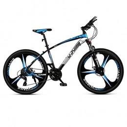 DGAGD Bicicletas de montaña DGAGD Bicicleta de montaña de 24 Pulgadas para Hombre y Mujer, para Adultos, Ultraligera, para Carreras, Bicicleta Ligera, Tri-Cutter-Azul Negro_24 velocidades