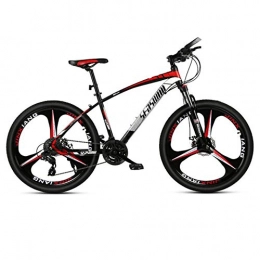 DGAGD Bicicletas de montaña DGAGD Bicicleta de montaña de 24 Pulgadas para Hombre y Mujer, para Adultos, Ultraligera, para Carreras, Bicicleta Ligera, Tri-Cutter-Rojo Negro_24 velocidades