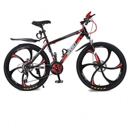 DGAGD Bicicletas de montaña DGAGD Bicicleta de montaña de 26 Pulgadas Bicicleta Masculina y Femenina de Velocidad Variable para Adultos Bicicleta de Freno de Disco Doble Rueda de Seis Hojas-Rojo Negro_30 velocidades