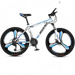 DGAGD Bicicleta DGAGD Bicicleta de montaña de 26 Pulgadas para Adultos, Velocidad Variable, Doble Disco, Freno, aleacin de Aluminio, Bicicleta Tri-Cutter-Blanco Azul_24 velocidades