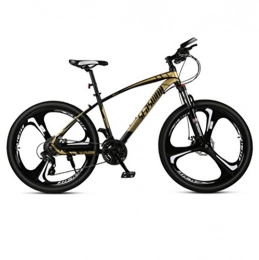 DGAGD Bicicleta DGAGD Bicicleta de montaña de 26 Pulgadas para Hombre y Mujer, para Adultos, Ultraligera, Bicicleta Ligera, Tri-Cutter n. ° 1-Oro Negro_24 velocidades