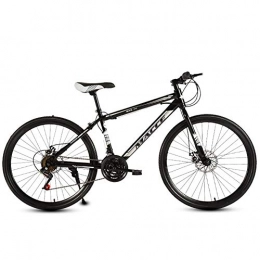 FXMJ Bicicleta FXMJ Bicicleta de 24 Pulgadas Bicicleta de montaña para Adultos, Bicicleta de Confort hbrido de 27 velocidades con Doble Freno de Disco, Suspensin Completa MTB Bicicletas, Black Silver