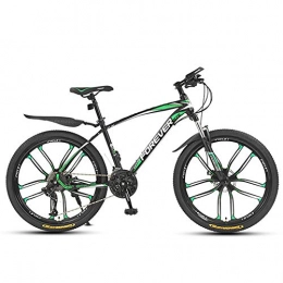 FXMJ Bicicleta FXMJ Bicicleta de montaña, Bicicleta de Cambio de Marchas de MTB para Adultos de 30 velocidades, Bicicleta de montaña rgida de Acero al Carbono de 6 cortadores, Black Green, 24in