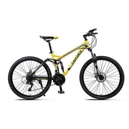 JAEJLQY Bicicleta JAEJLQY Bicicleta Montaña 21 / 24 / 27 velocidades Frenos de Disco Fat Bike 26 Pulgadas 26x4, 0 Tenedor de Resorte de Aceite de Bicicleta de Nieve de neumático de Grasa, Yellowa, 21