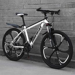 Jieer Bicicleta Jieer Bicicletas de Montaa Hombre 26 Pulgadas, Bicicleta de Montaa Rgida de Acero al Carbono, Bicicleta de Montaa con Asiento Ajustable con Suspensin Delantera, 27 Velocidades-Blanco Negro_C