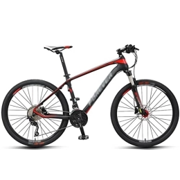 KDHX Bicicleta KDHX Bicicleta de montaña para Adultos, 27 velocidades, Ruedas de 26 Pulgadas, Marco Ultraligero de Fibra de Carbono, Horquilla de suspensión Que Lleva Negro y Rojo para Hombres Todoterreno