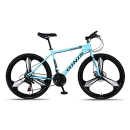 LHQ-HQ Bicicletas de montaña LHQ-HQ Freno De Disco del Coche del Estudiante 26 Pulgadas 30 Velocidades De Acero De Alto Carbono De Tres Ruedas Bicicleta para Adultos Bicicleta De Carretera Masculina Y Femenina, Azul