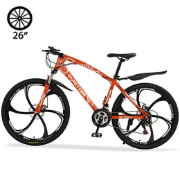 M-TOP Bicicletas de montaña M-TOP Bicicleta de Montaa Rodada 26'', Bicicleta para Carretera 24 Velocidad de Carbon Acero, Delantero Suspensin, Doble Freno de Disco Mecnico, Naranja, 6 Spokes