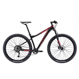 MJY Bicicleta MJY Bicicletas de montaña de 9 velocidades, ruedas grandes para adultos, bicicleta de montaña rígida, marco de aluminio, bicicleta de suspensión delantera, bicicleta de montaña, plateado, rojo, Marco d